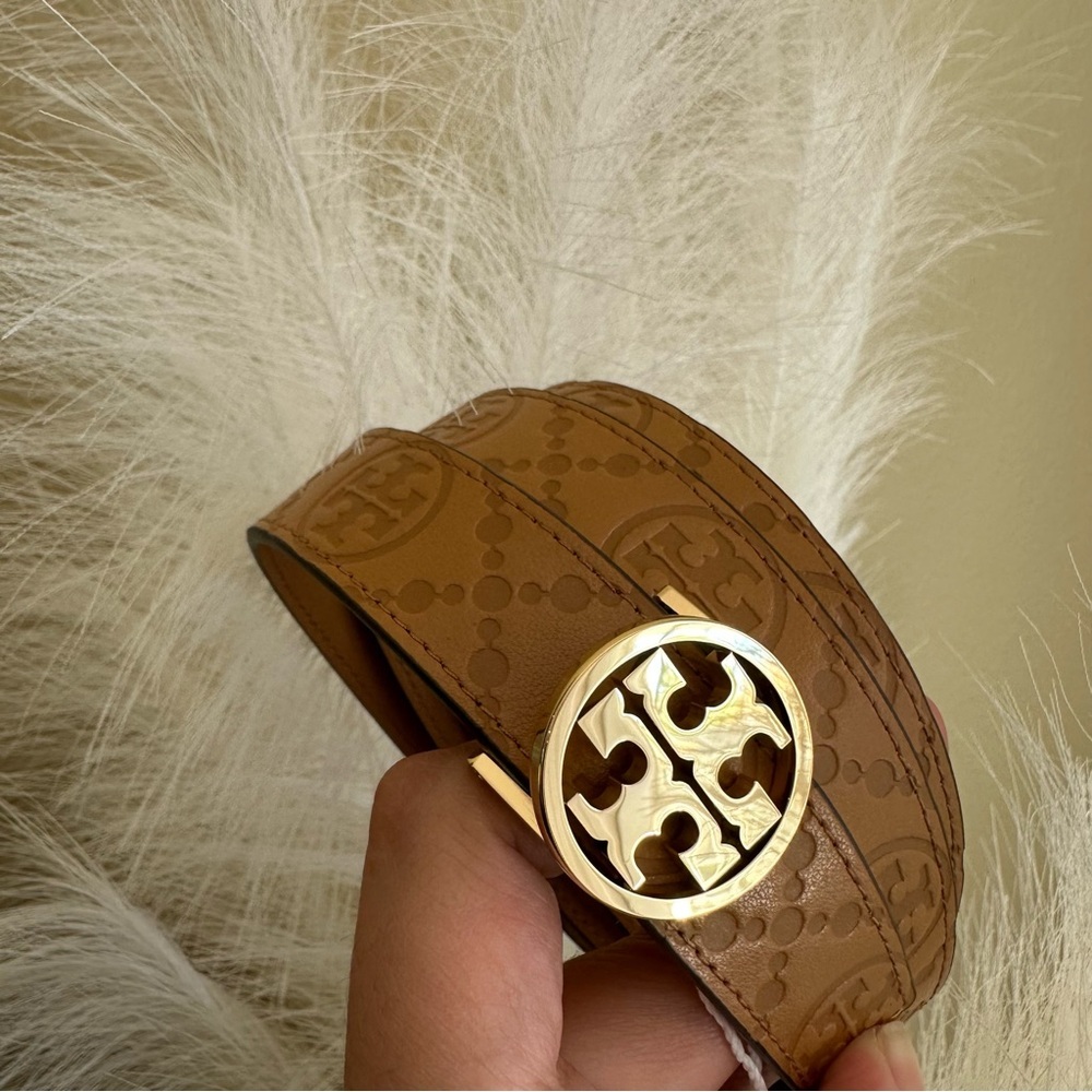 Tory Burch 1" MILLER T MONOGRAM LEATHER BELT